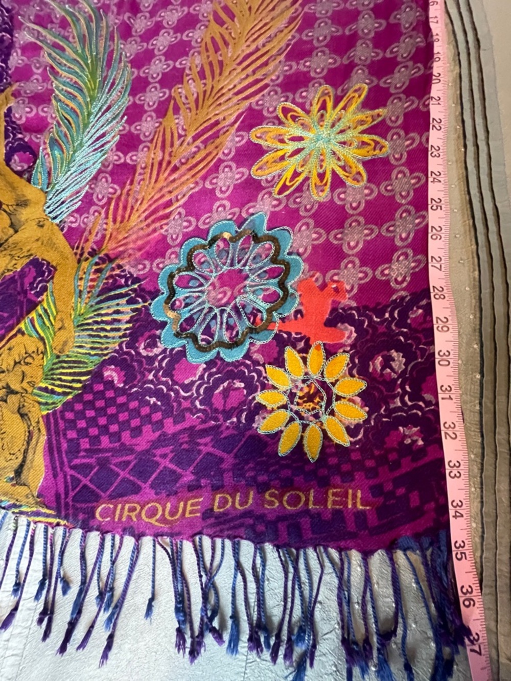 Cirque du Soleil Souvenir Vibrant Fringed Scarf
